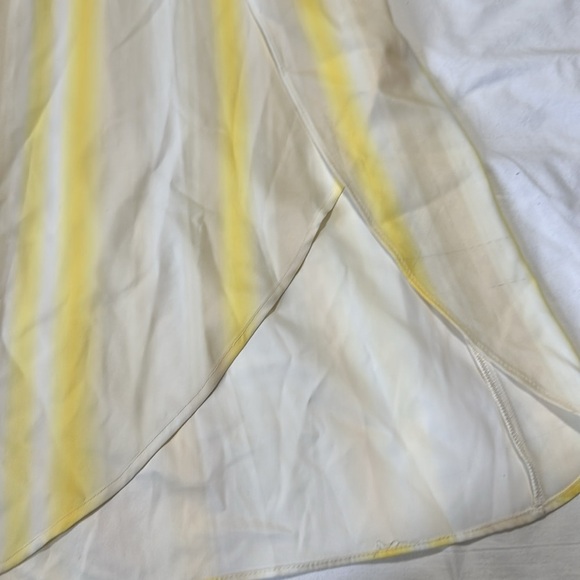 Cato Yellow White Women's Pants Split Front Harem Palazzo Wide Leg XL NWT - Picture 3 of 7